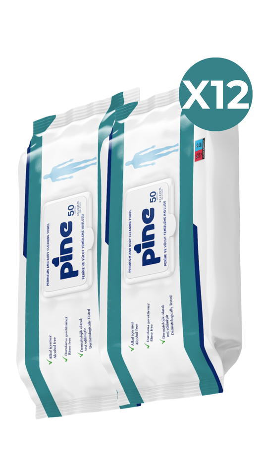 12 Paket 50'li Vücut Temizleme Havlusu